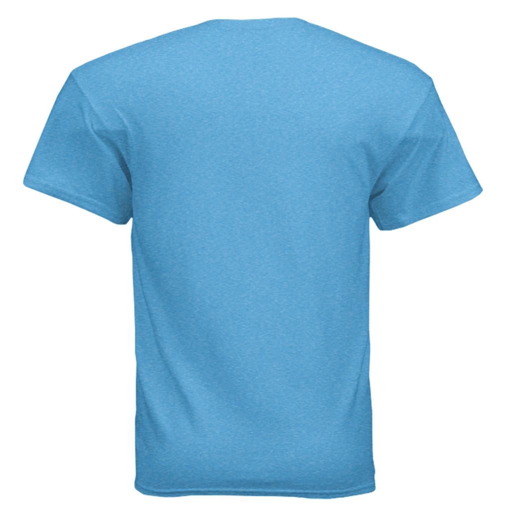 Back view of the Eat Me Gildan G500 T-Shirt in vibrant blue color, showcasing its comfortable design.