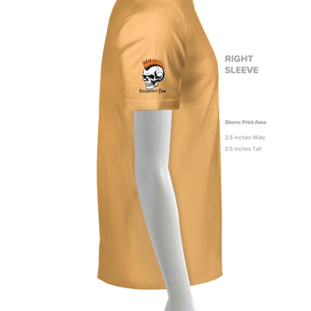 Eat Me Gildan G500 T-Shirt side view showcasing the right sleeve print.