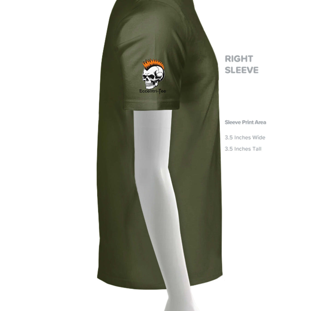 Eat Me Gildan G500 T-Shirt showcasing right sleeve print area and design details.