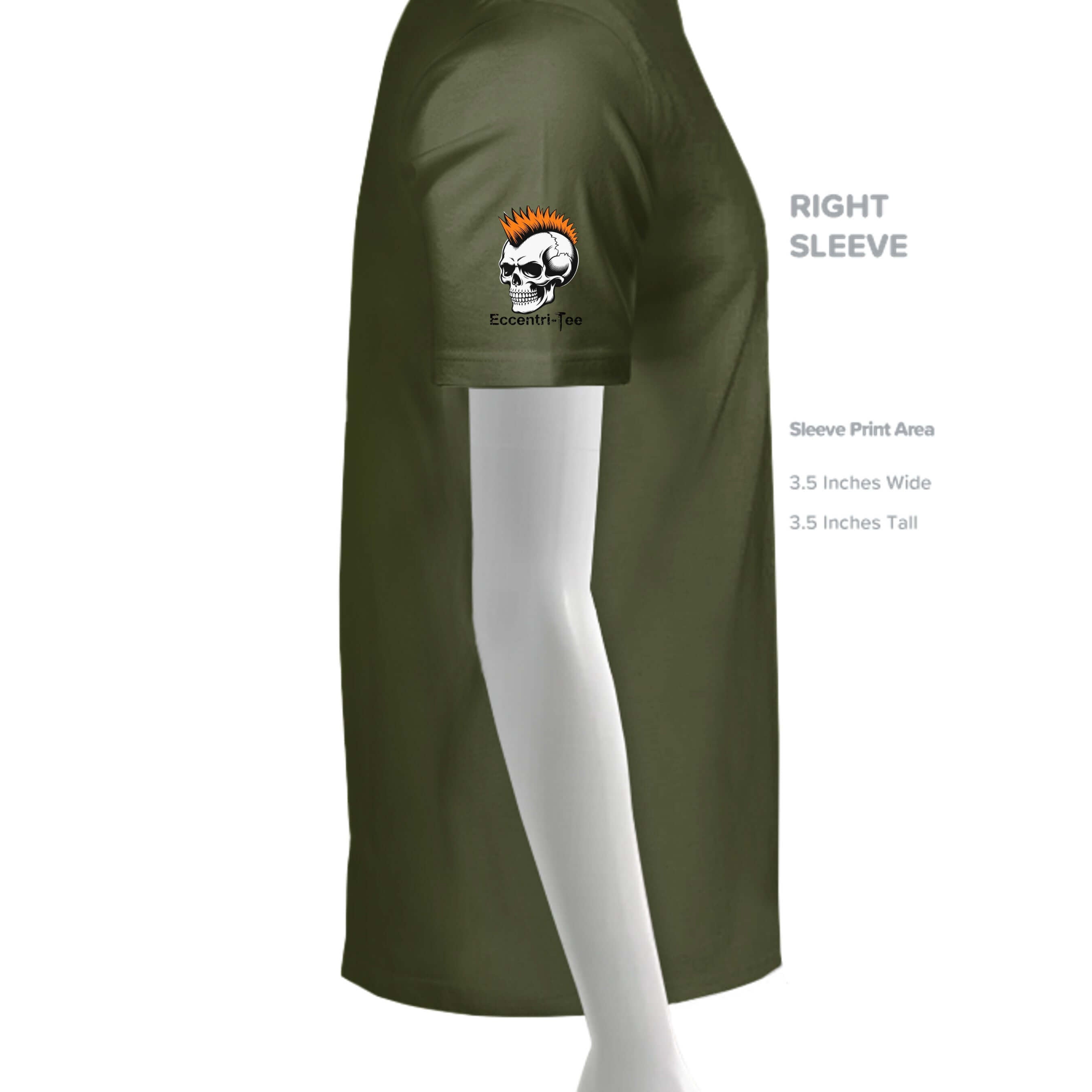 Eat Me Gildan G500 T-Shirt showcasing right sleeve print area and design details.